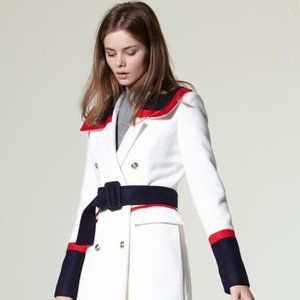 Storets Wendy Military-Style Coat (White, Red, Navy)